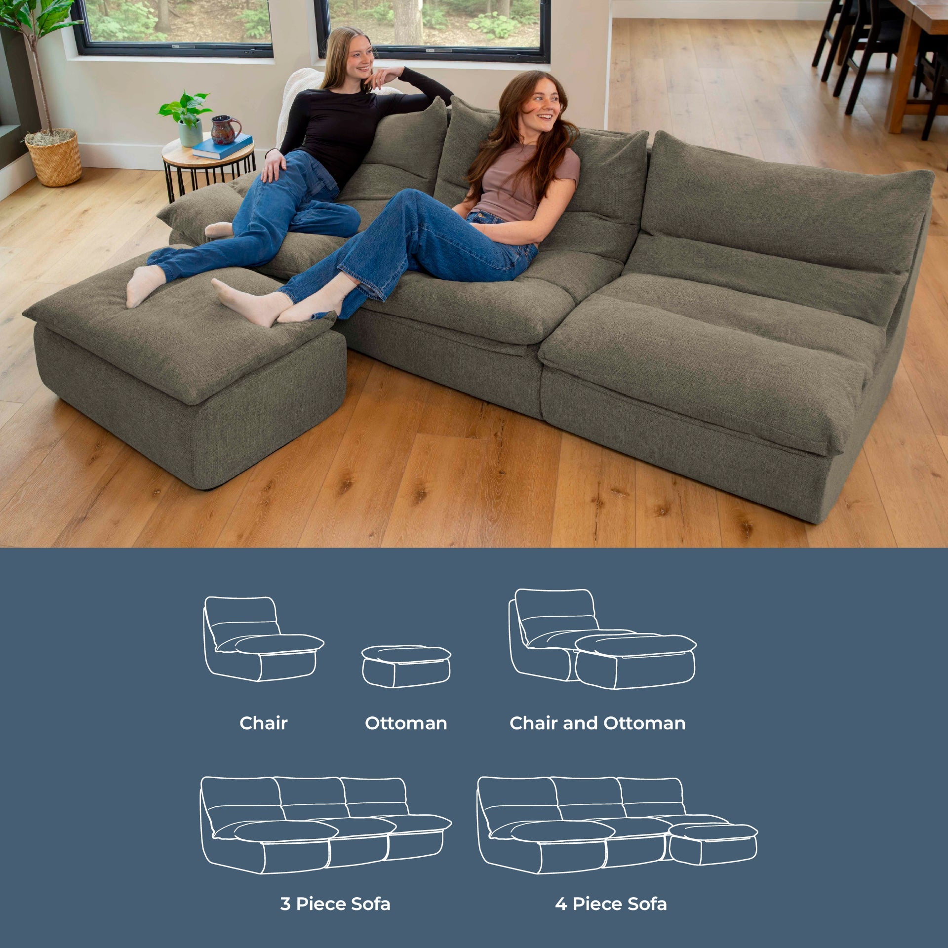 Driftscape™ 4-Pc Sofa and Ottoman