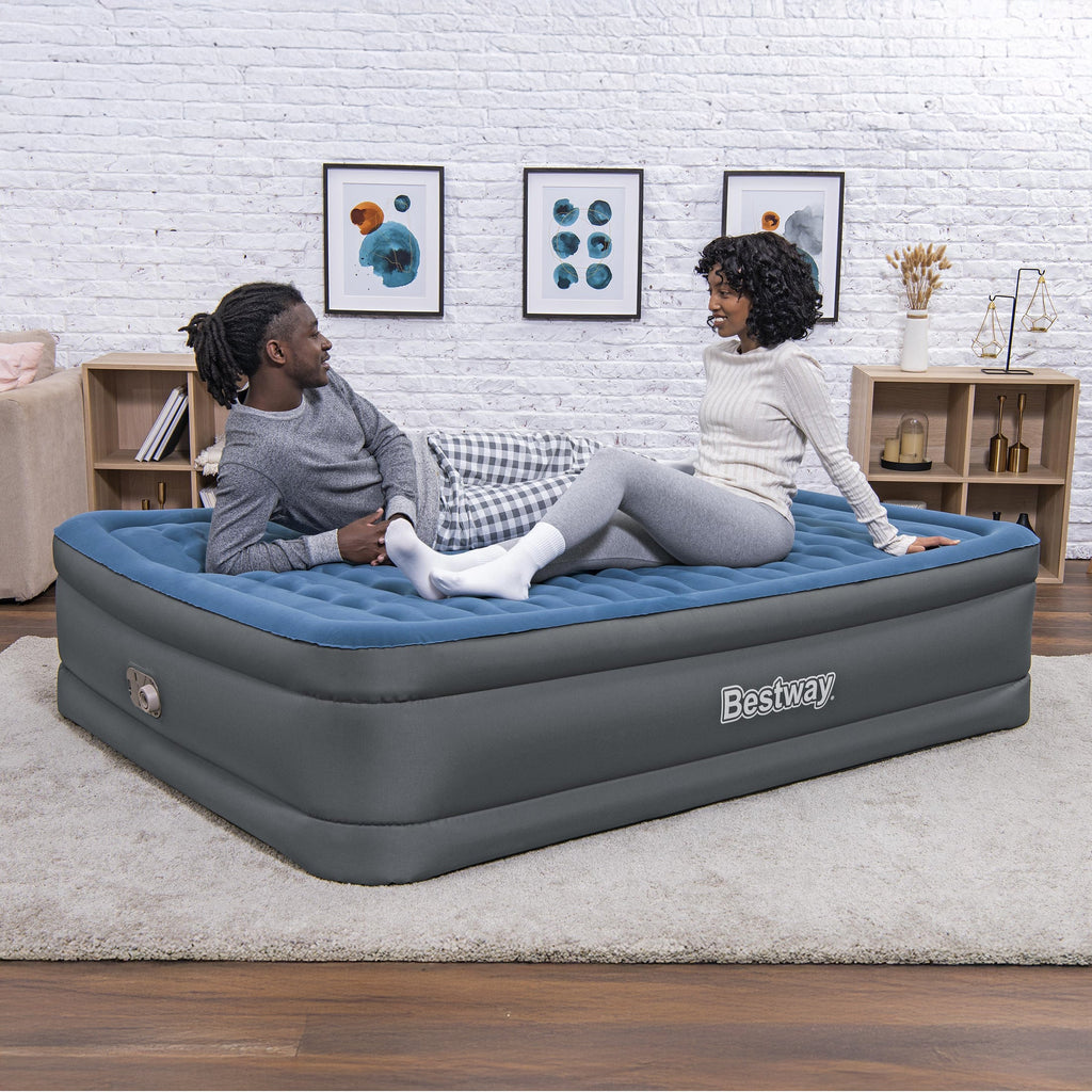 Bestway Tough Guard Air Mattress Queen 18" with Built-in AC Pump