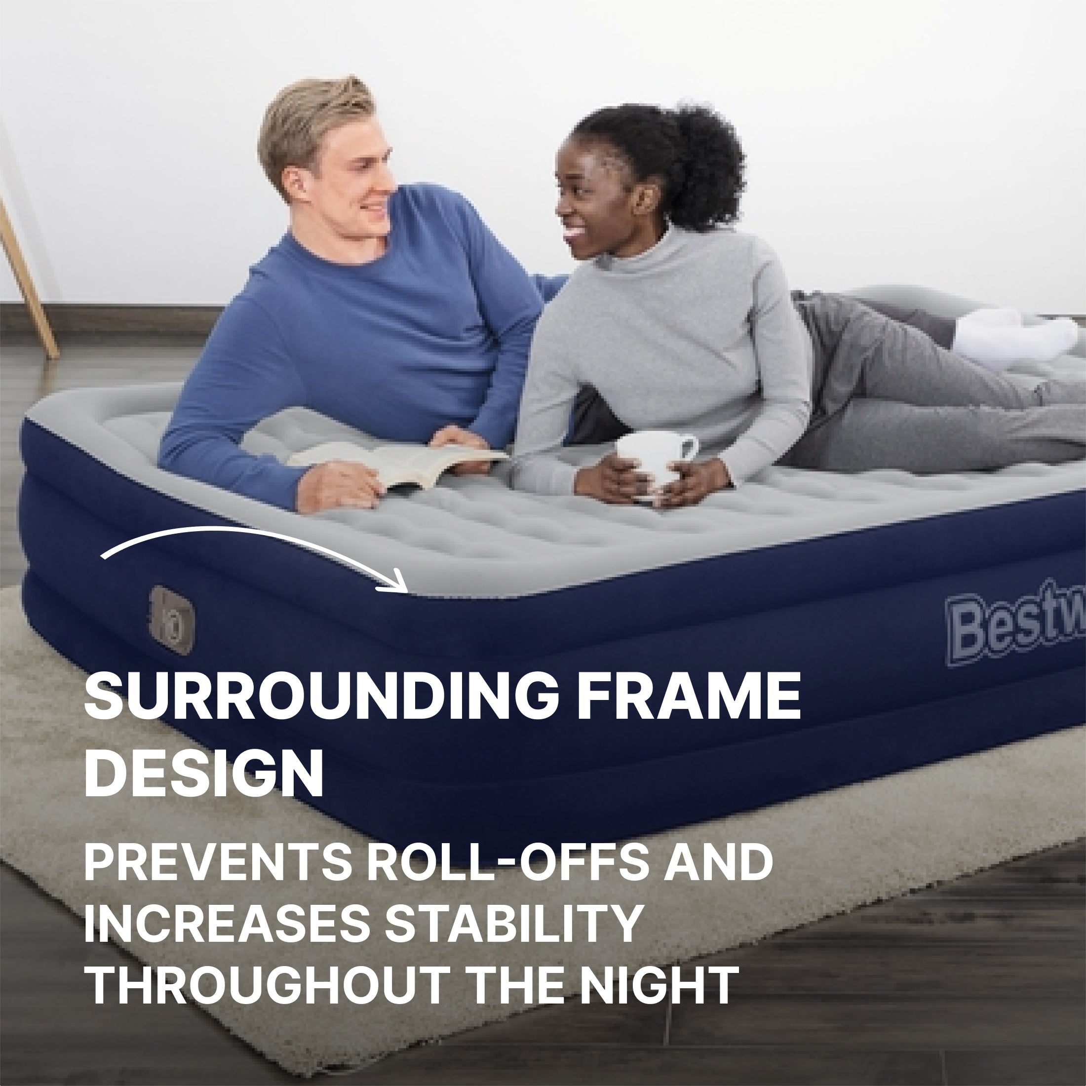 Bestway Tritech Air Mattress Queen 15" with Built-in AC Pump Included